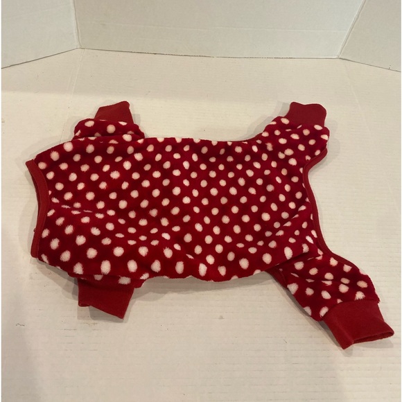 Fleece Dog Pajamas Burgundy with White Dots Small Super warm and Comfy